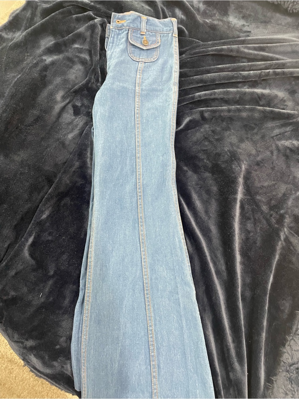 RARE vintg 1970s Brittania Flap pocket bell bottoms: disco era collectors item